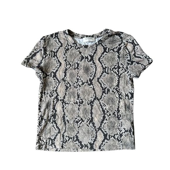 Babaton Tops - Aritzia shirt Babaton Crop Tee in Snake Print size XS